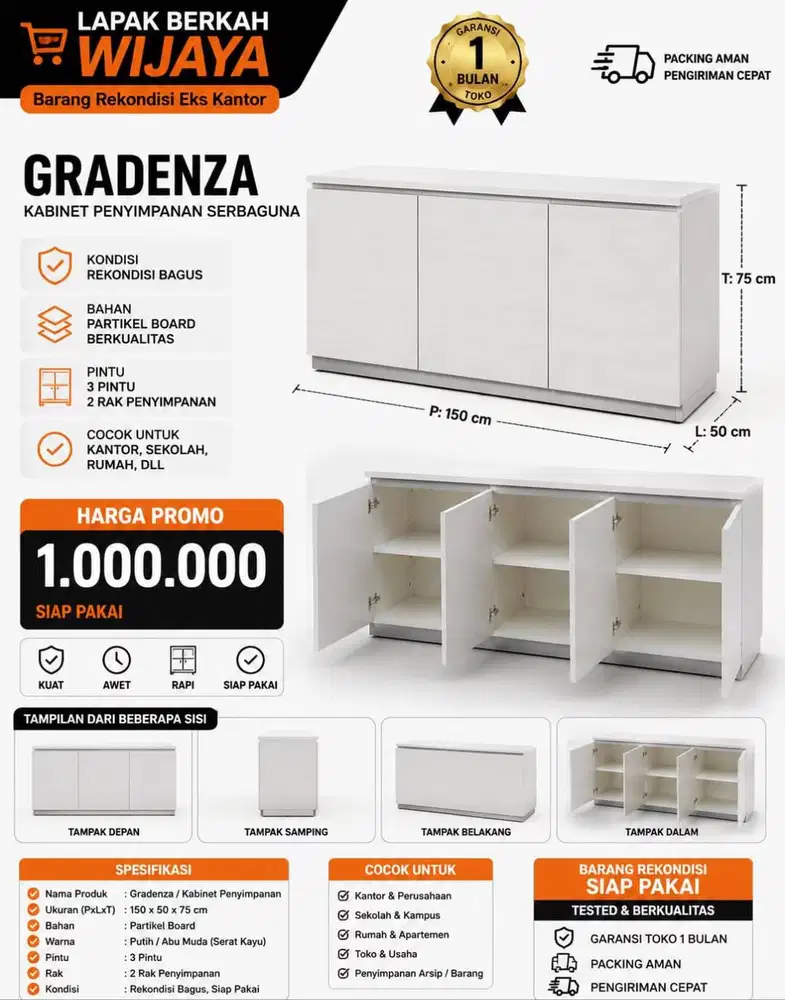 GRADENZA Kabinet Penyimpanan Serbaguna