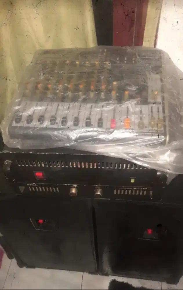 mixer 12ch +power+sound 12inc siap pakai