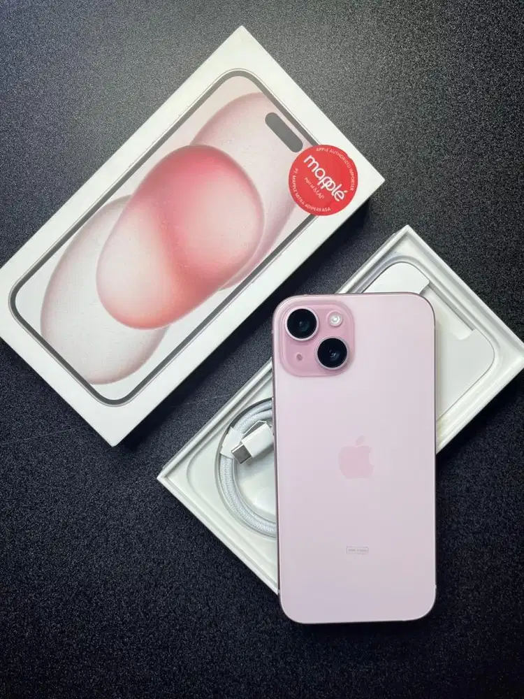 iPhone 15 128GB Pink Resmi Digimap BH 100% Baru 2 Bulan Pemakaian