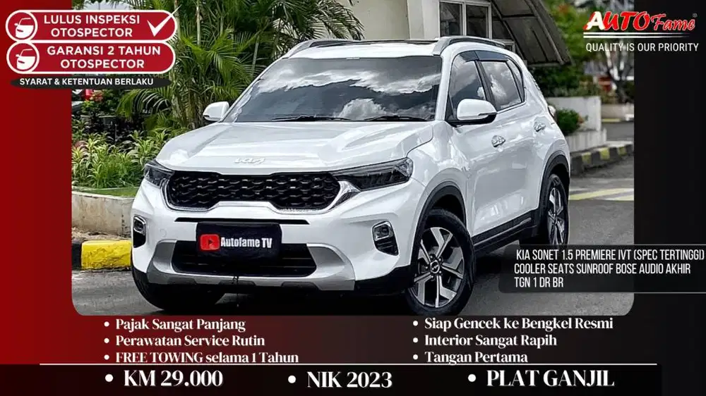 KM29RB Kia Sonet 1.5 Premiere IVT (Spec Tertinggi) Cooler Seats Sunroo