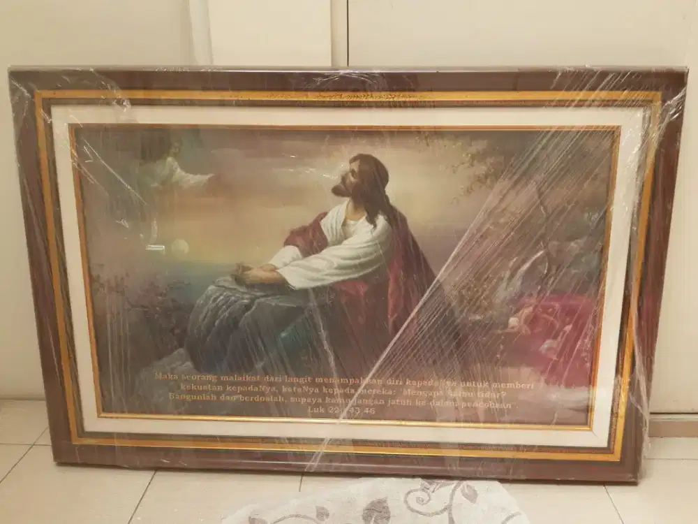 Lukisan Yesus beserta ayat alkitab Lukas 22: 43,46