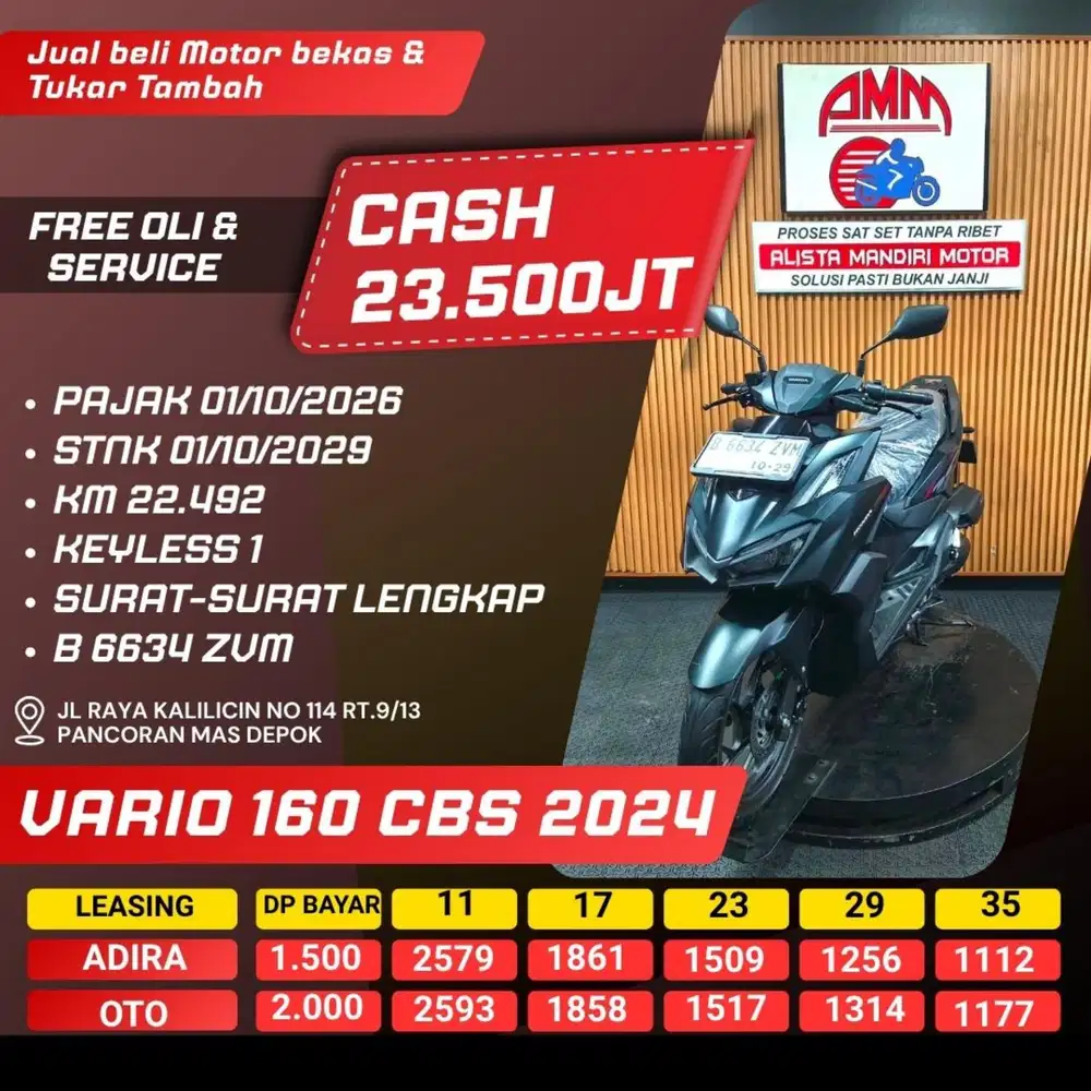 VARIO 160 CBS 2024 PAJAK HIDUP CASH / KREDIT ALISTA