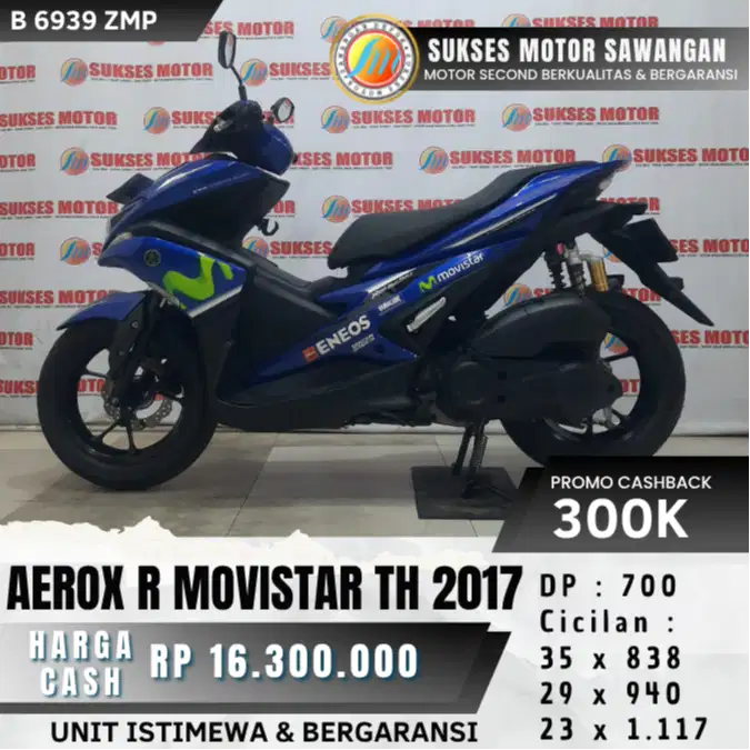 YAMAHA AEROX R 155 VVA MOVISTAR TH 2027 UNIT MULUS ISTIMEWA BERGARANSI