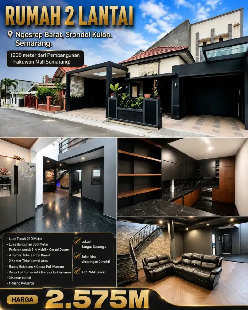 DIJUAL 2LT MEWAH VIEW NGESREP BARAT CEPAT SEGERA BARU