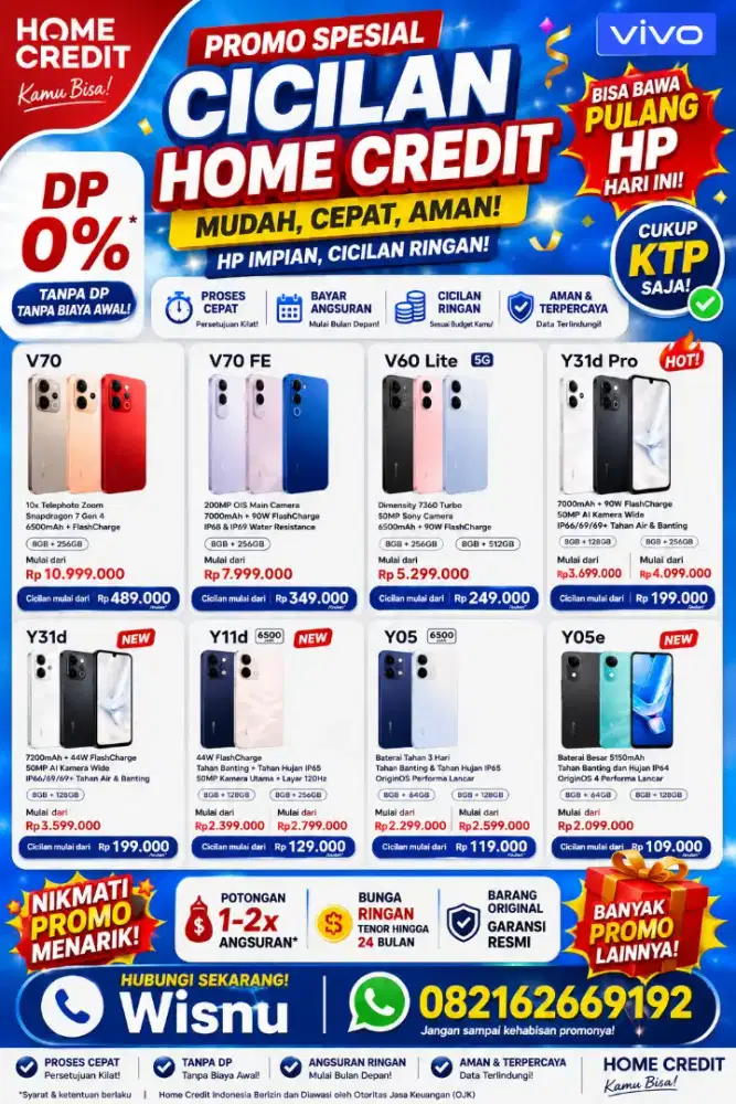 Promo cicilan home credit hp Vivo