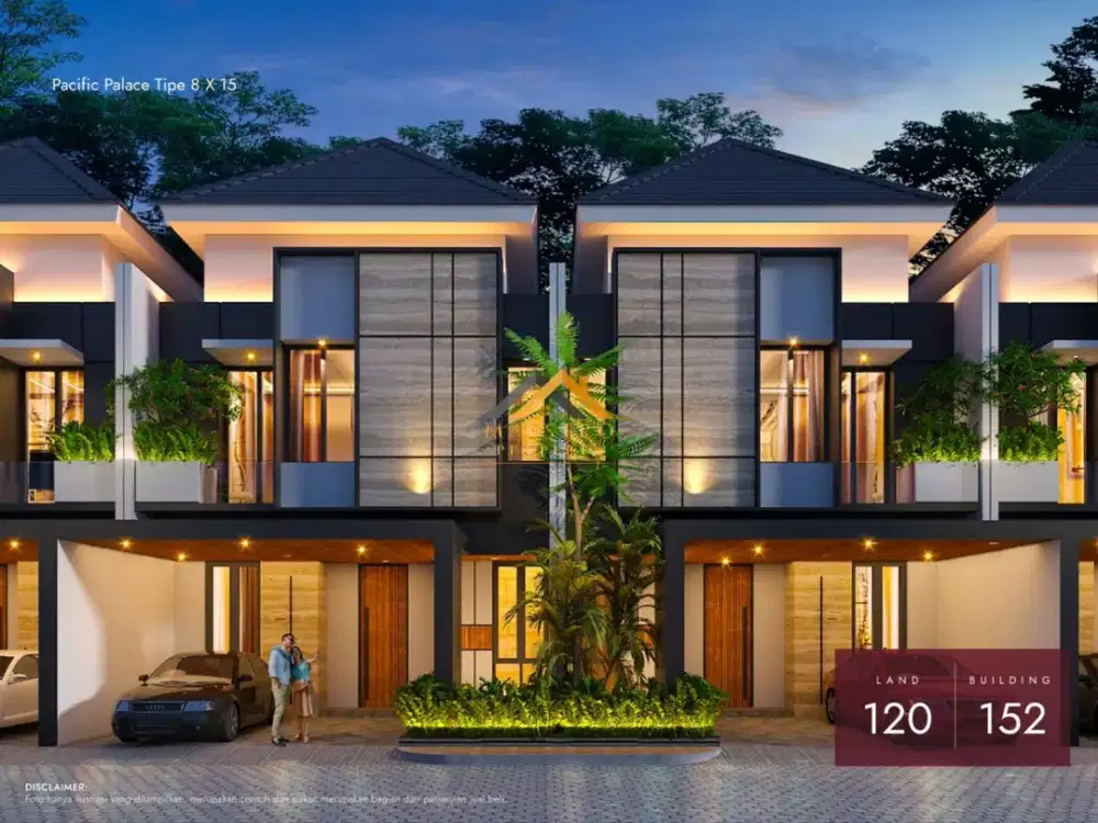 PACIFIC PALACE SUNGGAL – VILLA 6x15M, 2 LANTAI, HARGA MULAI 1,5 M-AN