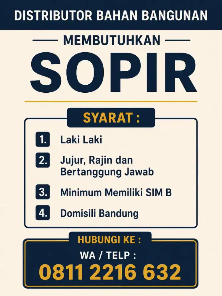 Dibutuhkah sopir