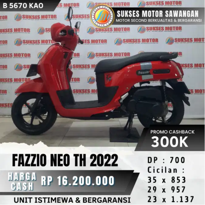 DP 700 RIBU YAMAHA FAZZIO NEO TH 2022 MERAH KEYLES FAZIO UNIT MULUS