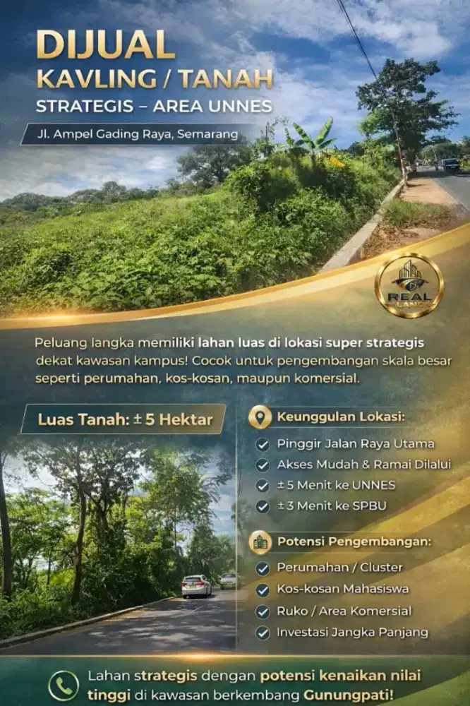 DIJUAL KAVLING BARU AMPEL GADING RAYA CEPAT SEGERA