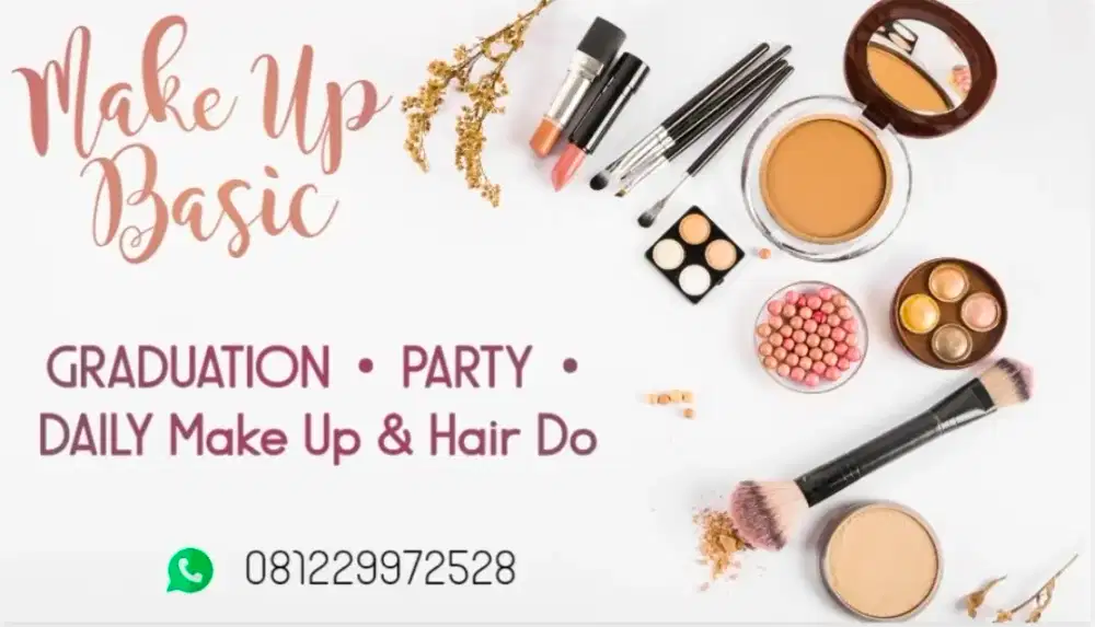 Menerima jasa make up untuk acara arisan, kondangan,  wisuda, pesta.