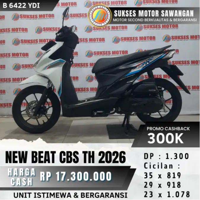 ISTIMEWA HONDA NEW BEAT CBS TH 2026 UNIT MULUS CASH KREDIT BERGARANSI