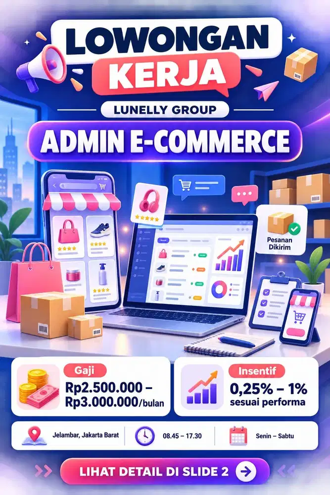 LOKER ADMIN ECOMMERCE lokasi Jelambar, Grogol JAKBAR