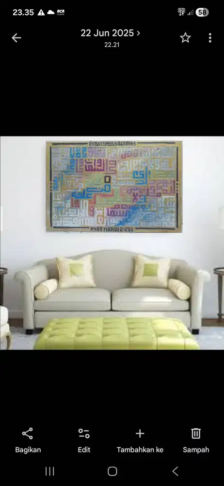 ayat kursi timbul 90 x6 60 terbuat dari banyak stik es cream
