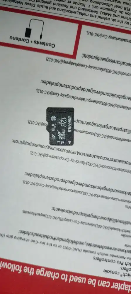Micro SD bekas pemakaian Nintendo