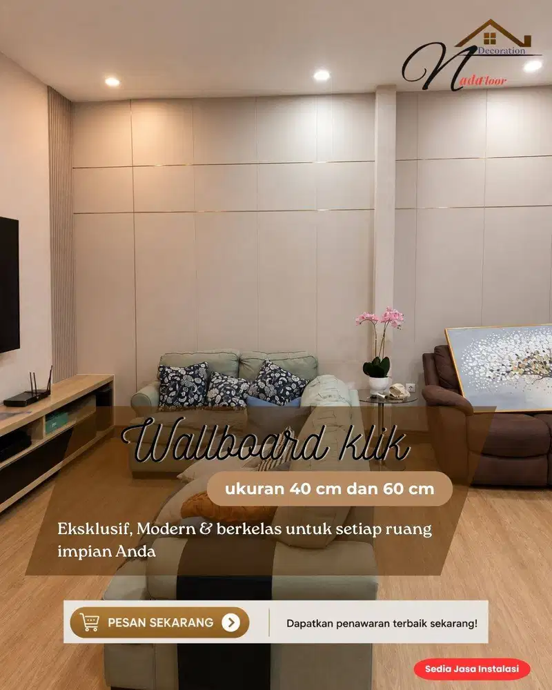 Wallboard wpc klik | wall board klik dinding tinggi 3 meter