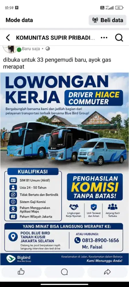 LOWONGAN KERJA SOPIR SHUTLE