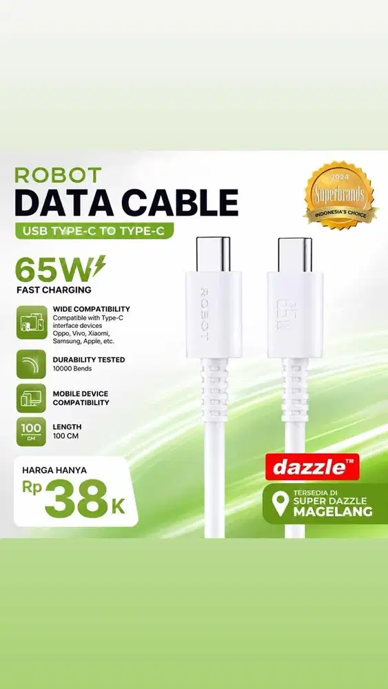 Kd robot rgxcc100 65 watt c to c white