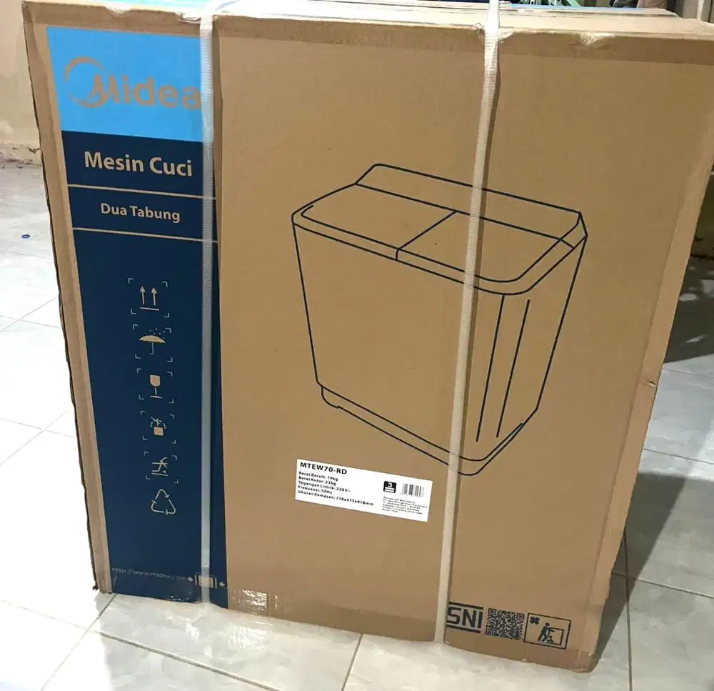 New Mesin Cuci Midea 2 Tabung 7 kg