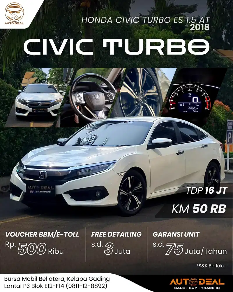 Honda Civic es 2018 sedan non hatchback pakai 2019