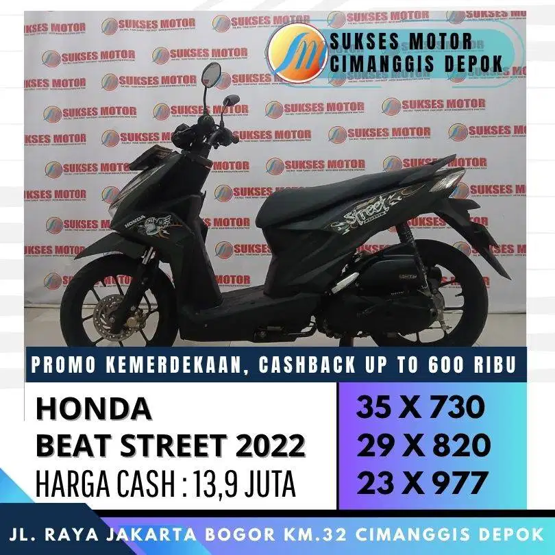 HONDA BEAT STREET 2022TERMURAH CASH KREDIT CICILAN RINGAN UNIT MULUS