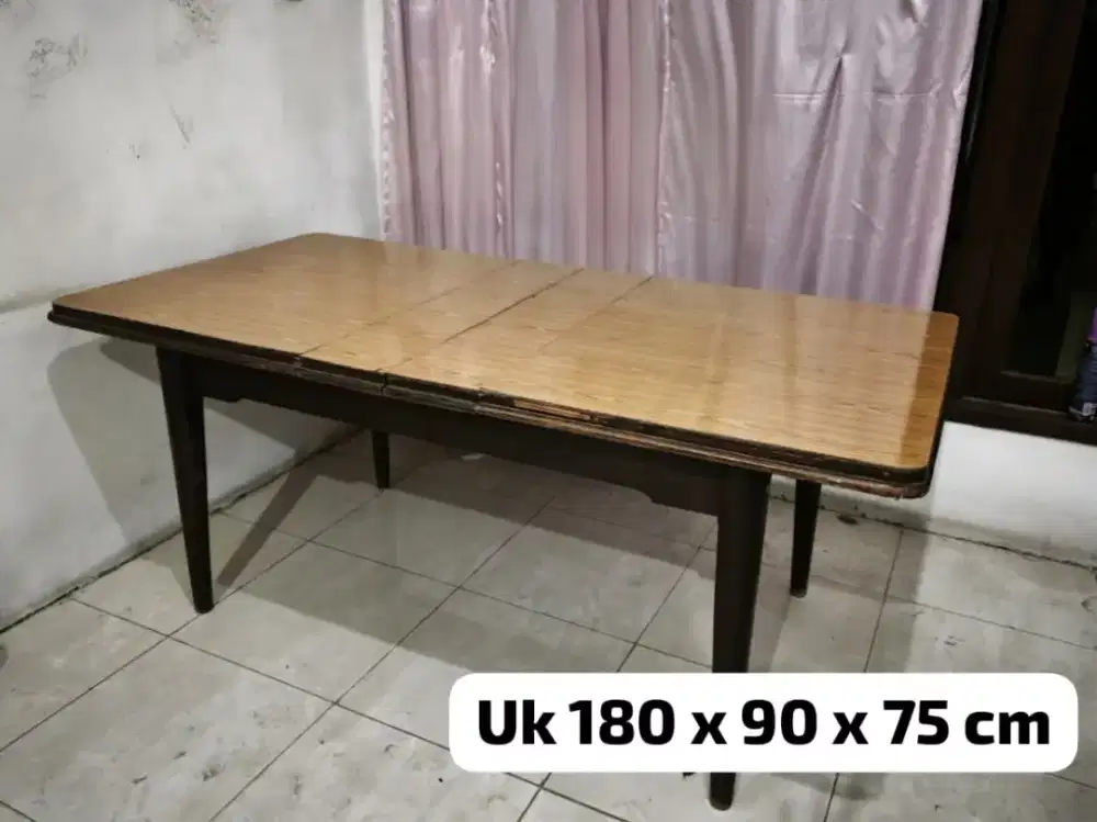 Meja Makan Kuno Kayu Jati Uk 180 x 90 x 75 cm Second