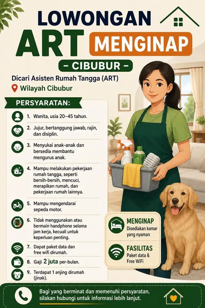 Dibutuhkan ART - Wilayah Cibubur