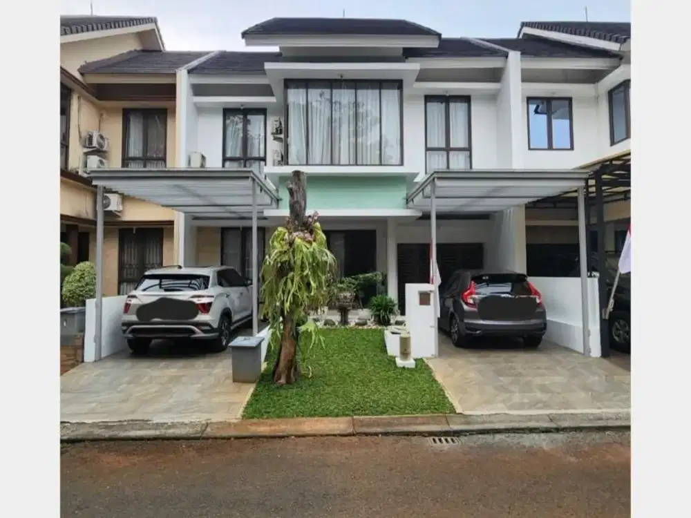 Rumah Semi Furnished, Asri Depan Taman di Discovery Bintaro