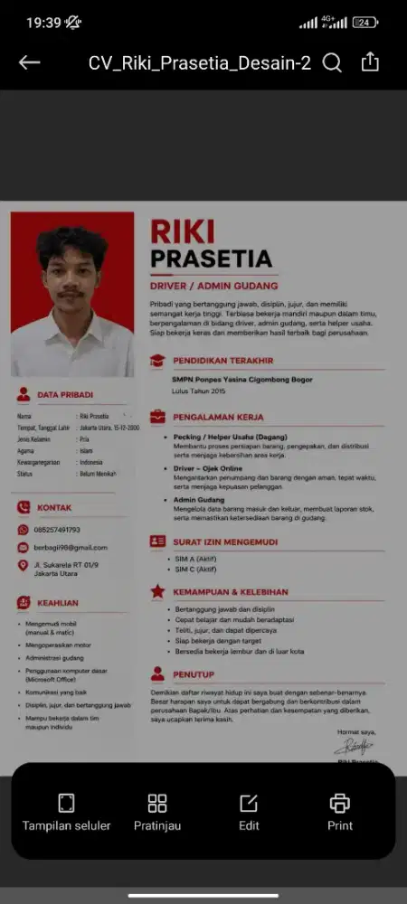 Info loker dong apa saja .