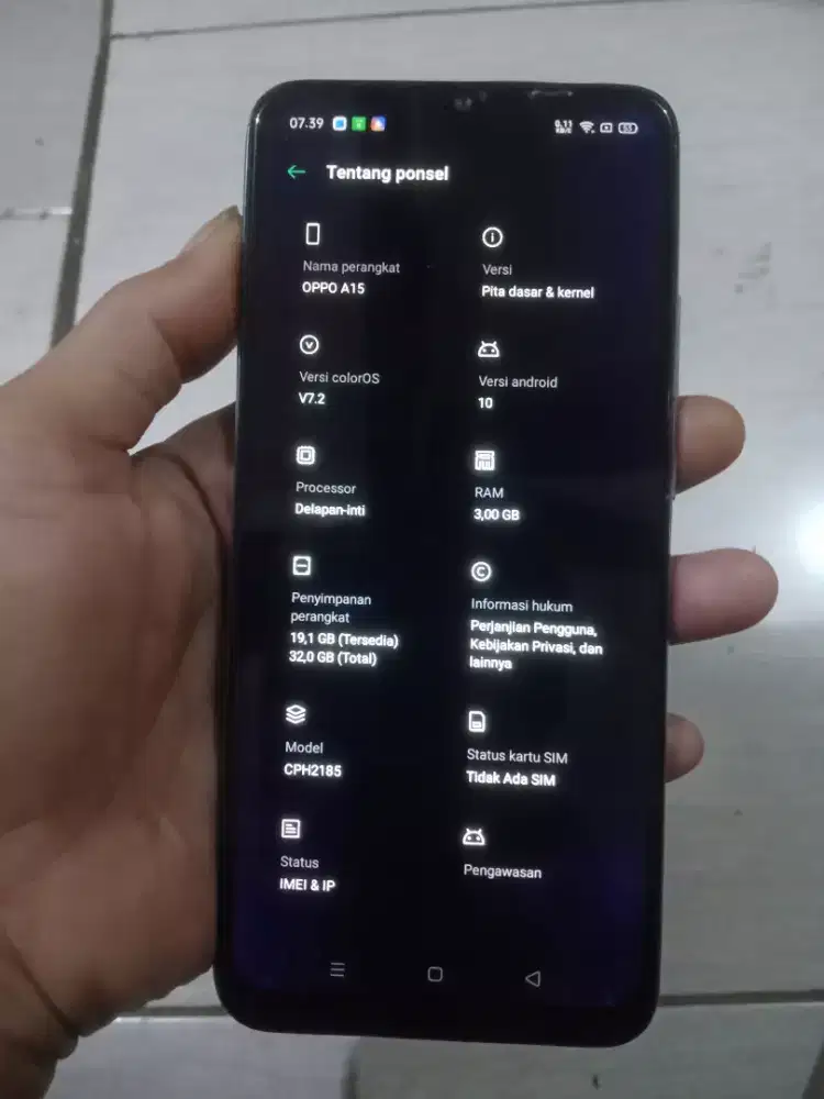 oppo a15 3/32 minus layak pakai
