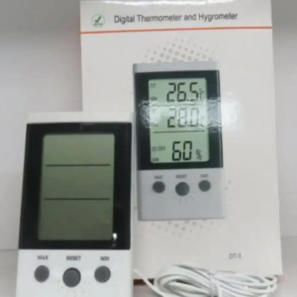 Thermometer Gygrometer Indoor Outdoor (pengukur suhu luar/dlm ruangan)