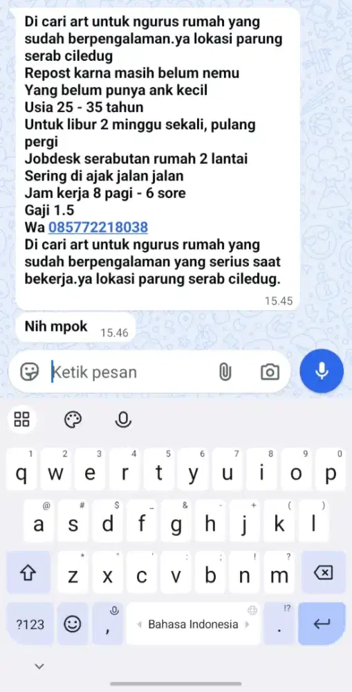 ART pulang pergi