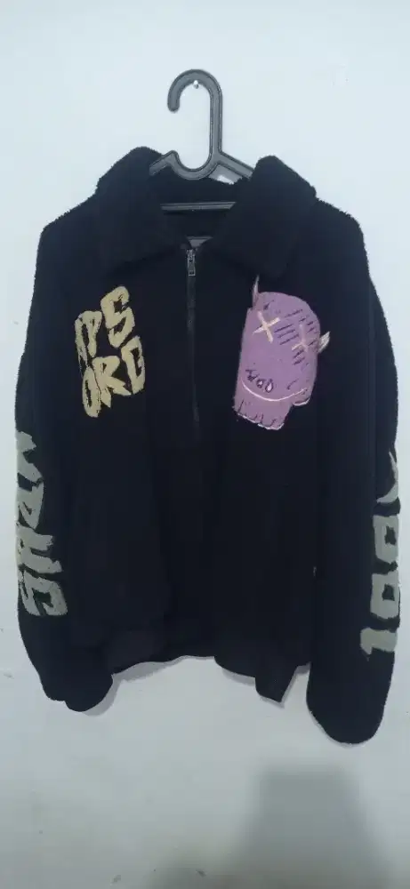Jual aja varsity sherpa rebel tebal bahan full blue drue