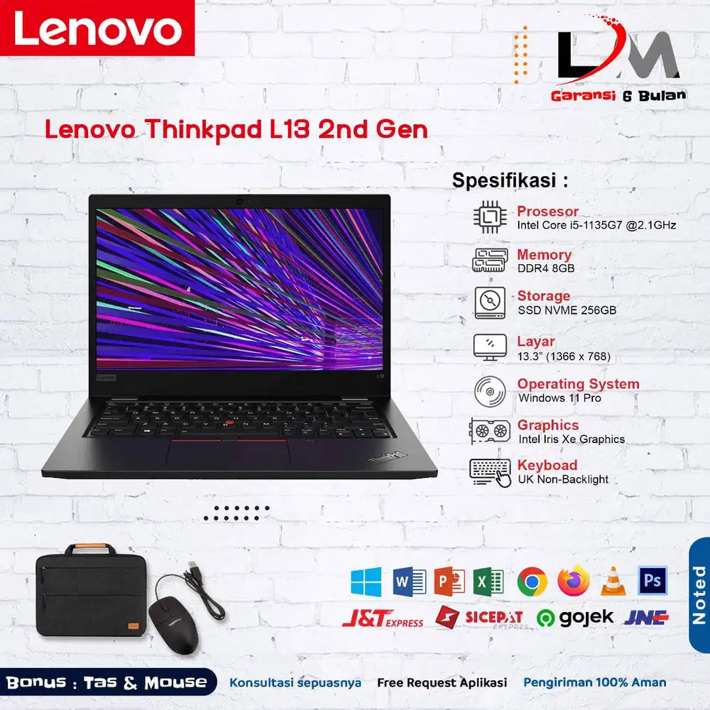 Lenovo L13 G2 i5 Gen 11 Ram 8GB Ssd 256GB Siap Pakai Bergaransi