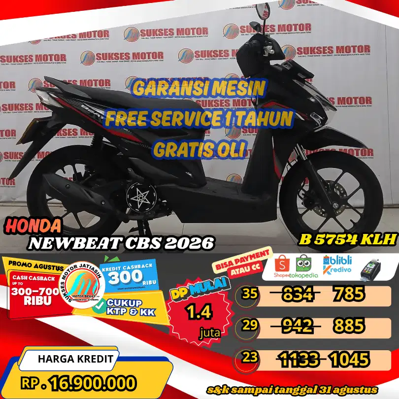 BEAT CBS 2026 AJIB  BISA PAYMENT CC& SPYLATERKREDIVO(SUKSESMOTOR)