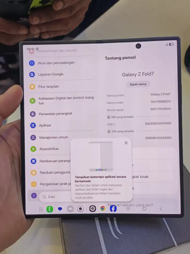Second Samsung Z Fold 7 12/512gb resmi Sein hp+dus murah !!