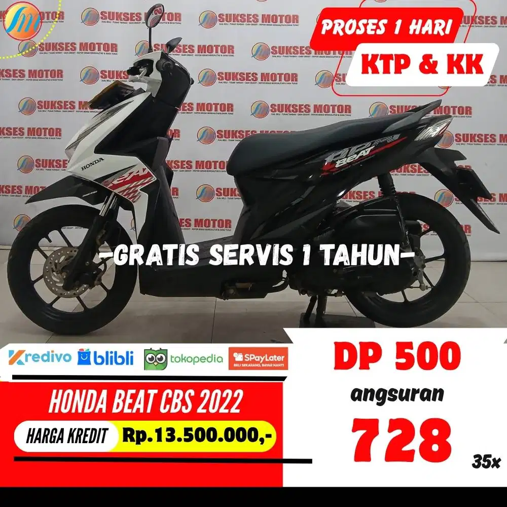 DP CUMA 500RIBU HONDA BEAT CBS 2022 ANGSURAN SANGAT RENDAH BERGARANSI