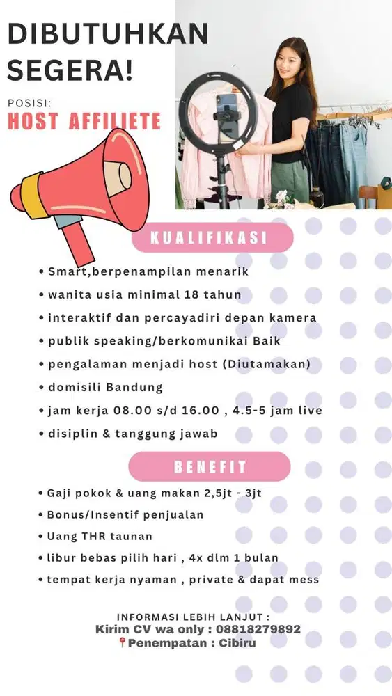LOKER HOST TIKTOK AFFILIET