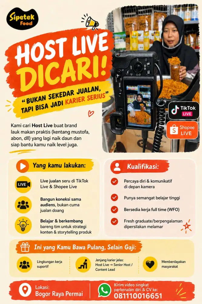 HOST LIVE DICARI: Bukan Sekedar Jualan, Tapi Bisa Jadi Karier Serius