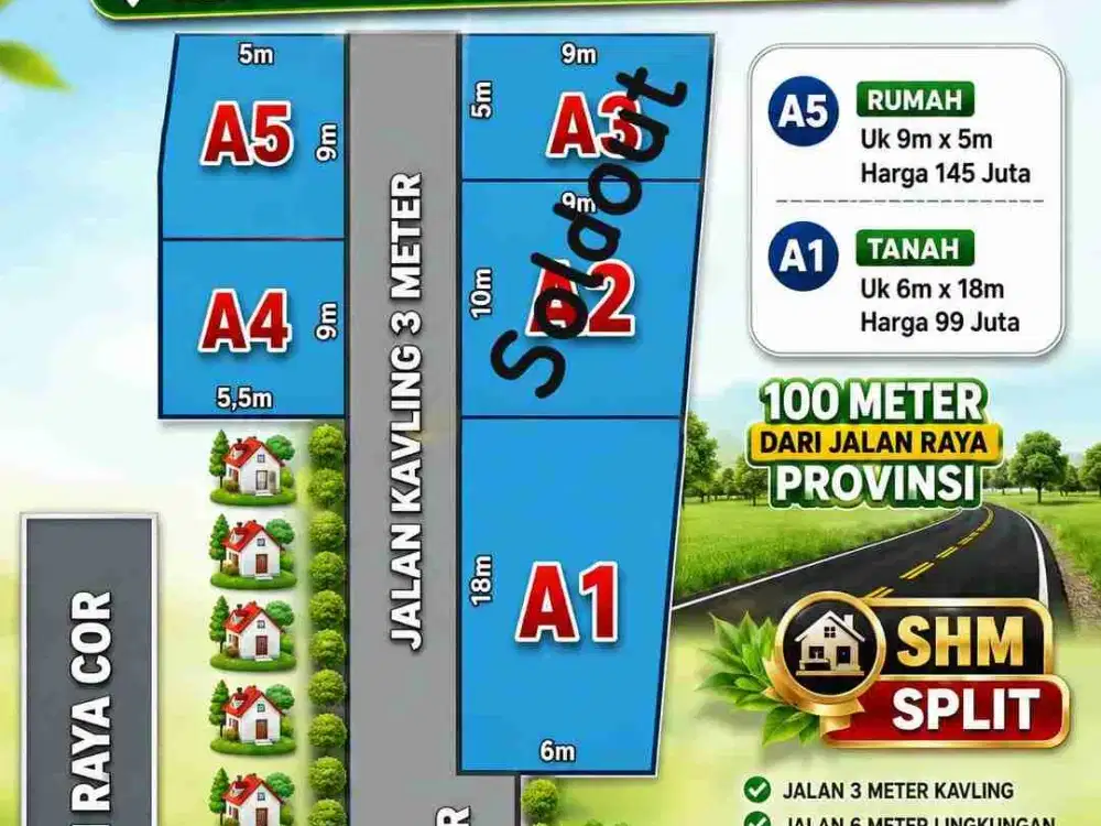 Sisa 3 Unit Rumah Baru siap Huni di Kedungkembar, Prambon, Sda