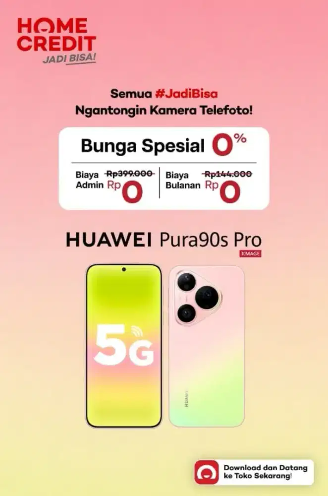 DP 0%, Bunga 0% Huawei Pura 90s Series. Cicilan Tanpa Kartu Kredit !!