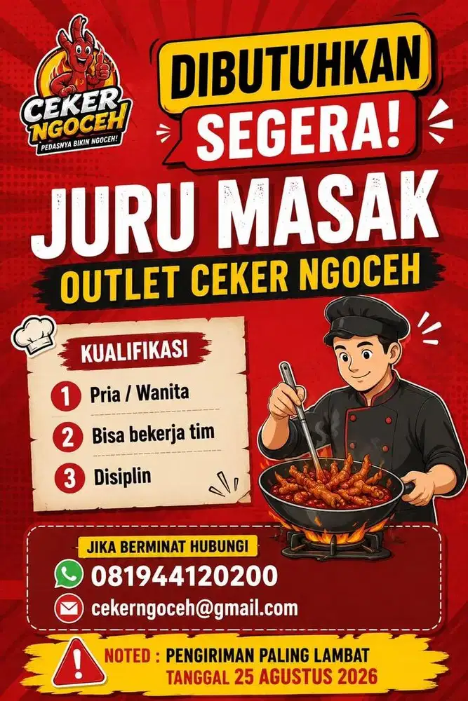 Lowongan kerja Juru Masak