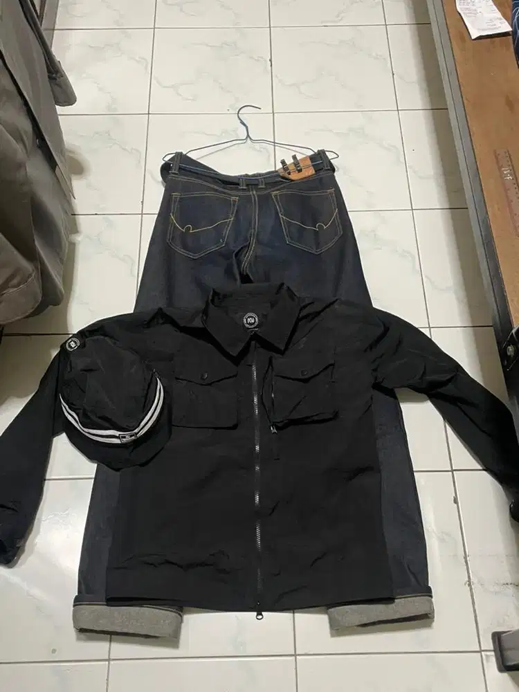 jaket, denim, topi