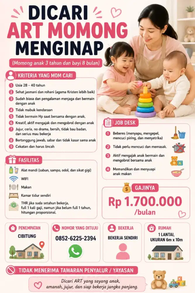 Dibutuhkan ART Momong (Live in)