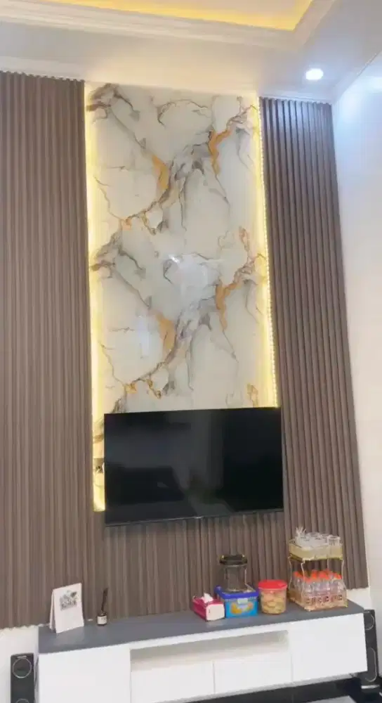 Promo Pemasangan Wpc Panel Kombinasi UV Board Marble