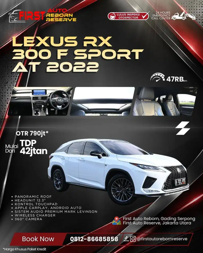 (TDP42jt) LEXUS RX 300 F SPORT AT 2022