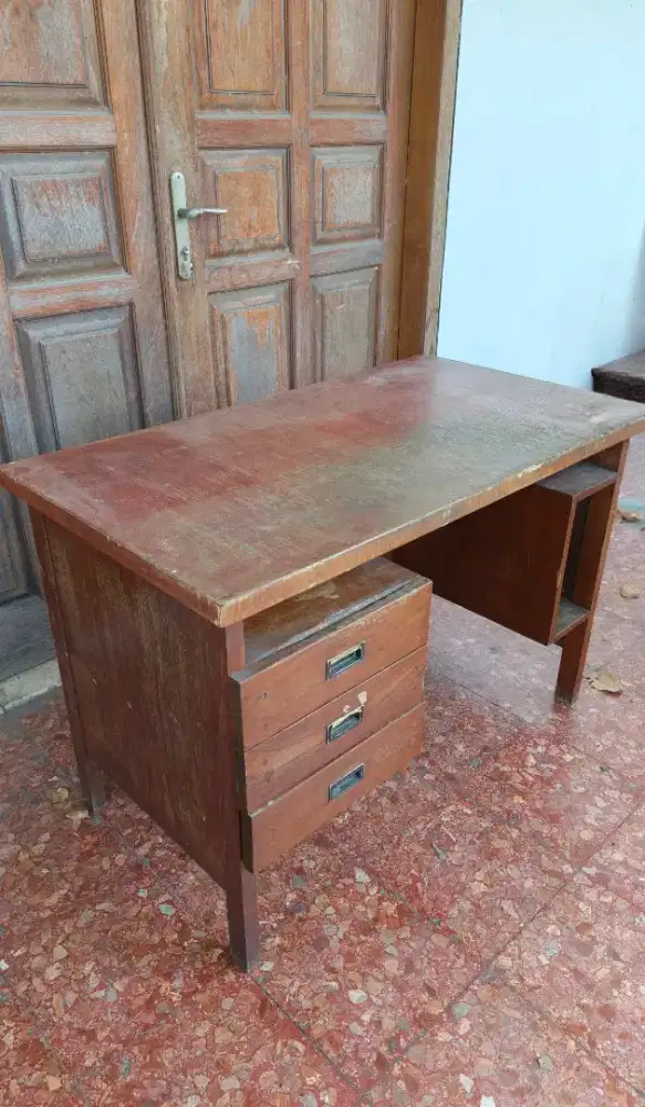 Meja Kantor Meja Kerja Kayu Solid ukuran 112x62x75 cm