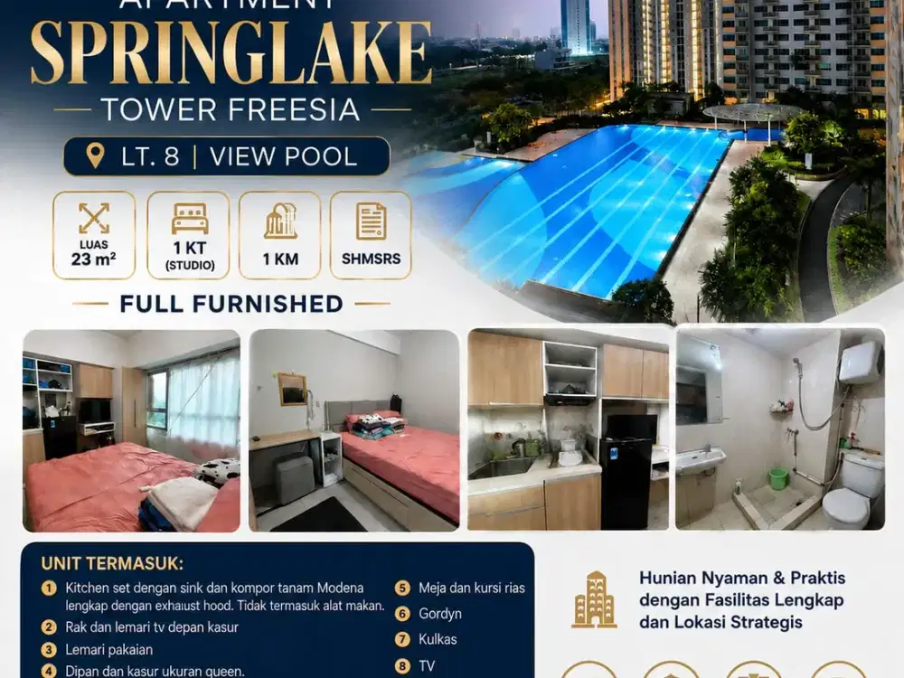 Di Jual Apartemen The SpringLake Tower Freesia Summarecon Bekasi