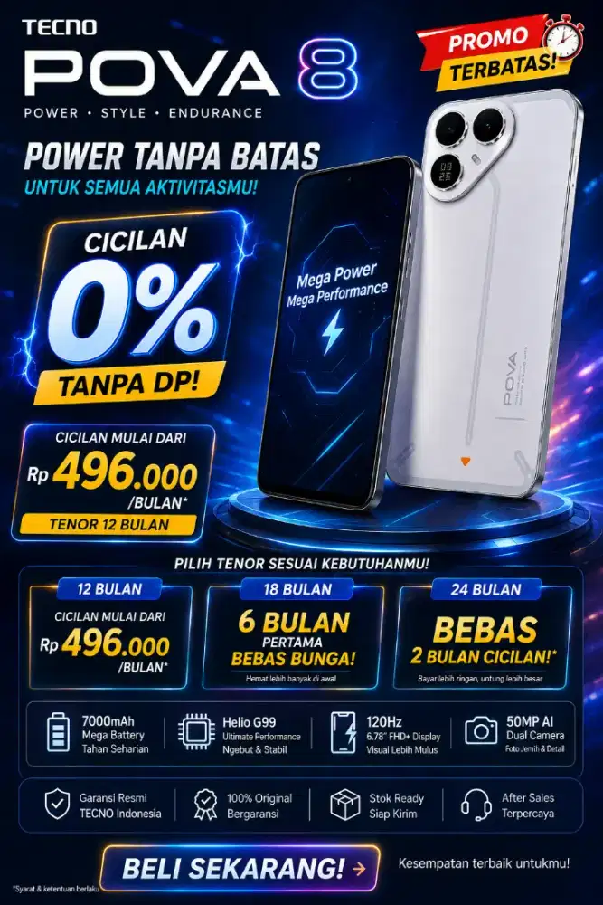 Tecno pova 8 kredit murah