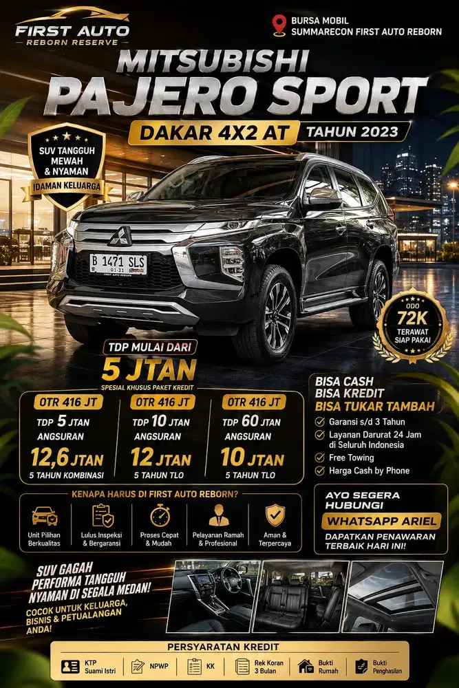 Mitsubishi Pajero sport Dakar 4X2 AT tahun 2023