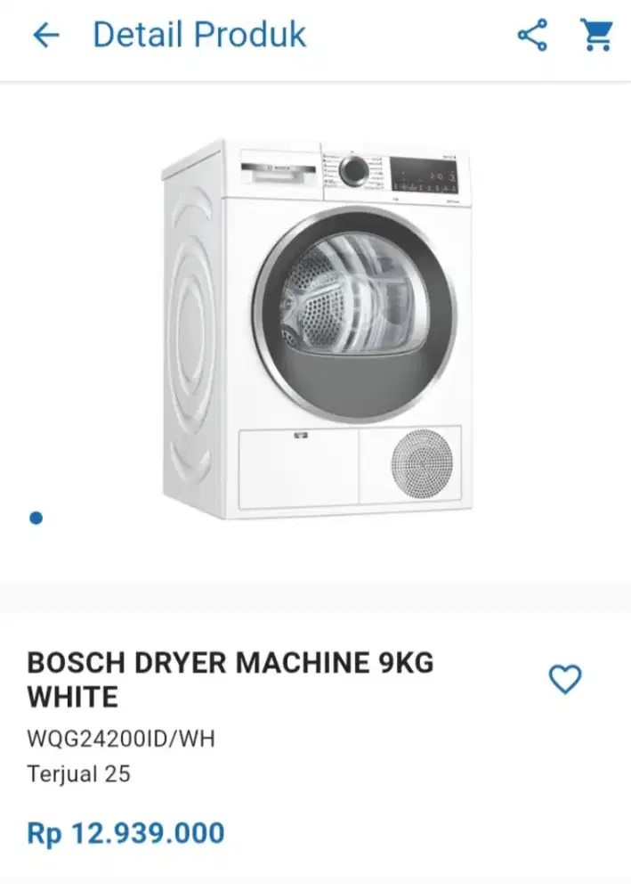 CICILAN BOSCH DRYER MACHINE 9KG